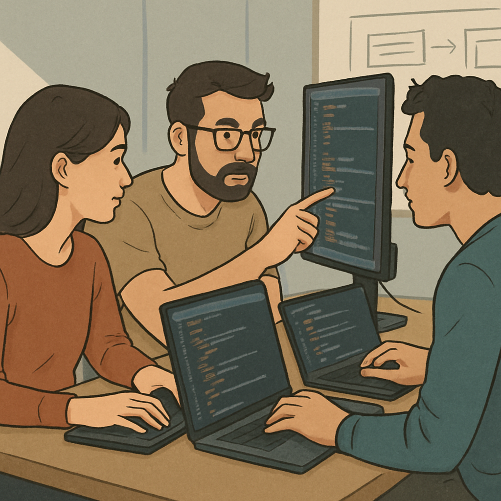 Software developers working on a project